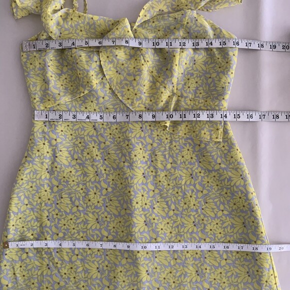 Nanette By Nanette Lepore Yellow Floral Sleeveless Asymmetrical Chiffon Dress 2 - Picture 7 of 14